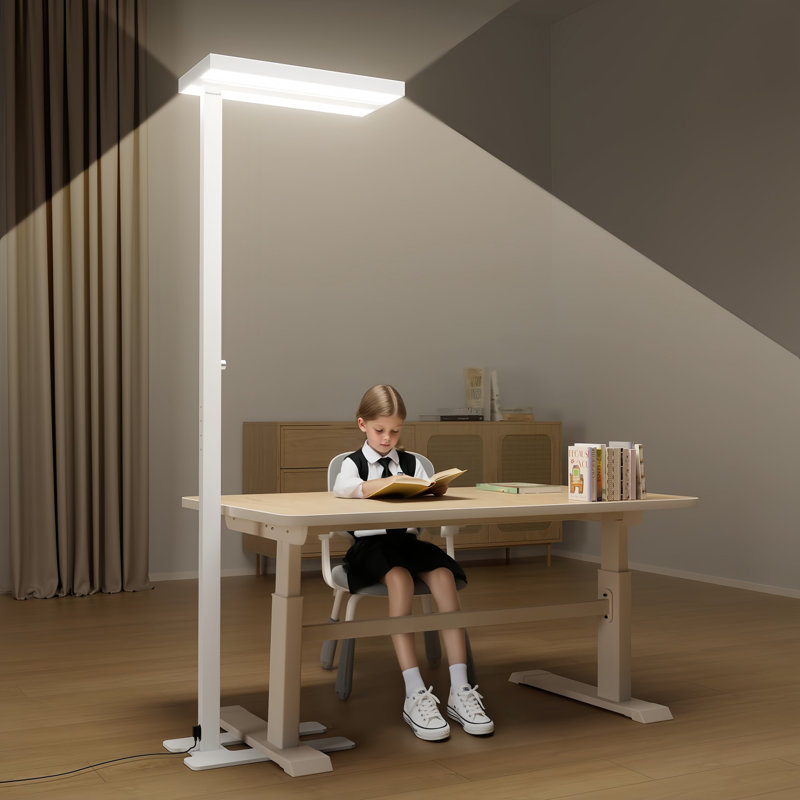 Honeywell 77" Dimmable LED Floor Lamp with 10400 Lumens, Adjustable Brightness 4000K Natural Daylight Reading Floor Lamp