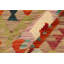 Tapis rectangulaire en laine tissé à plat à motif géométrique de 3 pi 4 po x 4 pi 11 po rouge Rosenkranz