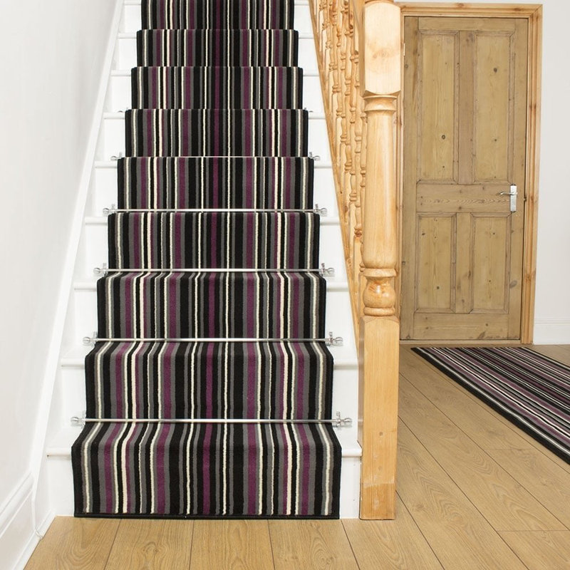 Abram Stair Runner Striped Indoor / Outdoor Area Rug, Runner 630cm x 60cm
