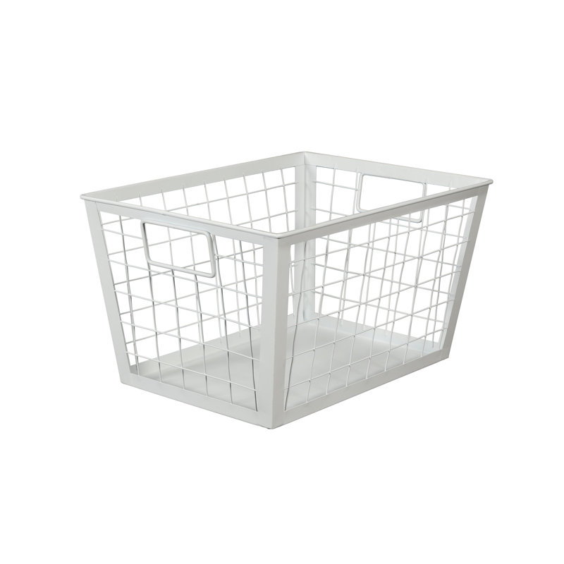 Gracie Oaks Decorative Basket, White