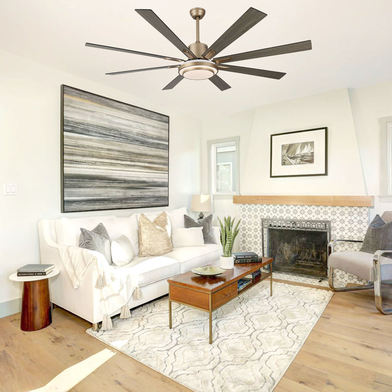 72" 6-Blade Reversible Ceiling Fan With LED Lights And Remote Control, 6-Speed, Timer Setting Quiet DC Motor, Gold