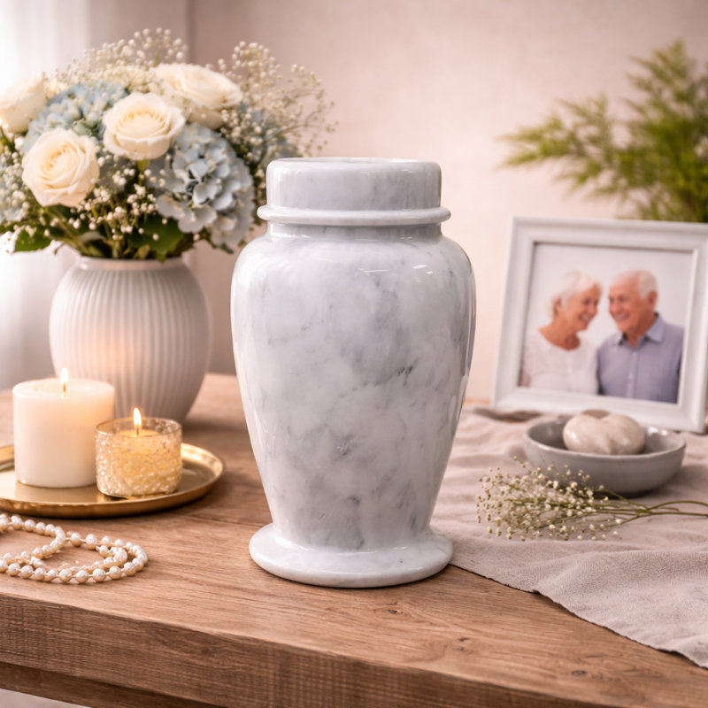 Urne de crémation en marbre décorative, pour enfants et petits animaux de compagnie, Gris