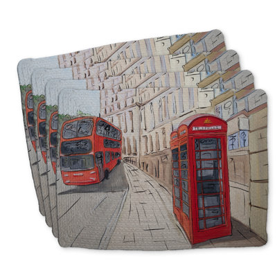London Bus & Telephone Booth Braided Placemats Set of 4