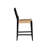 Corrine Black Solid Wood Counter Stool with Handwoven Rattan Seat (Set of 2)-810350251