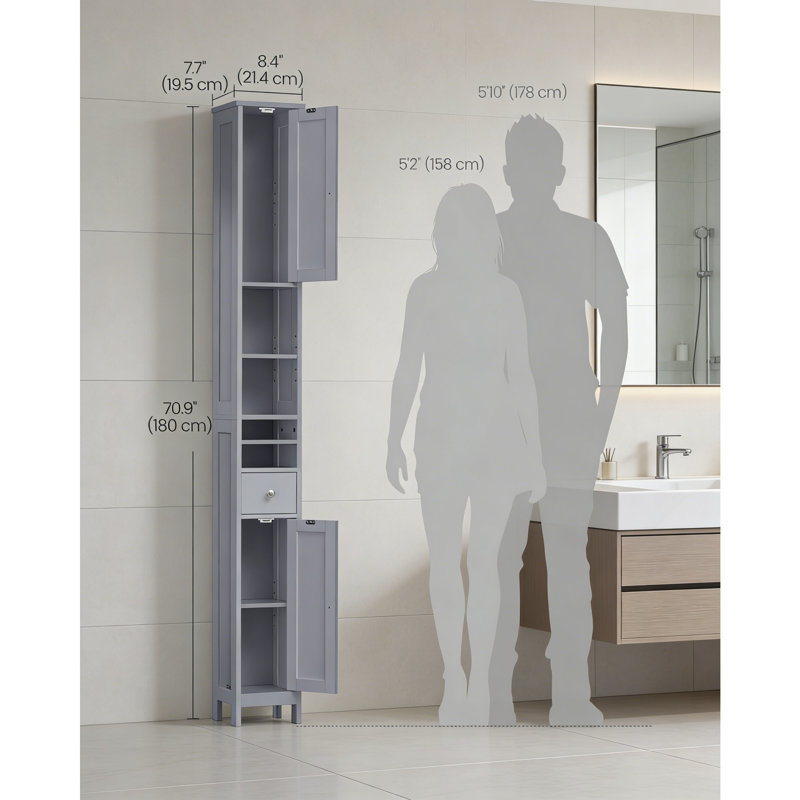 Engineered Wood Freestanding Linen Cabinet
