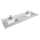 72'' W Double Marble Vanity Top