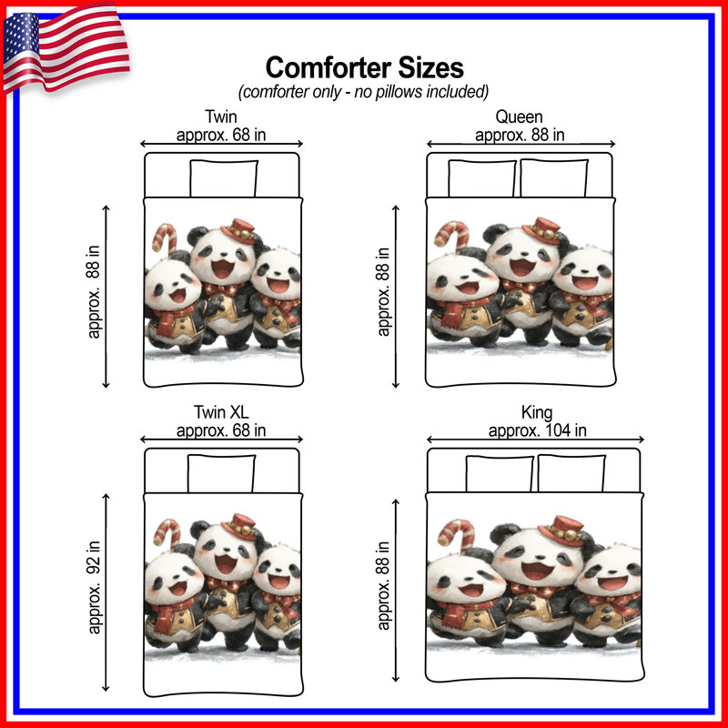Cute Panda Trio Comforter, Twin
