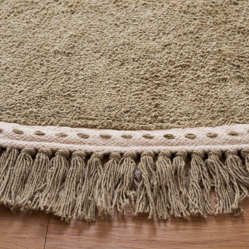 Anniedale Hand Woven Cotton Machine Washable Rug, Round 4'