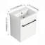Meuble-lavabo flottant mural 18 po avec lavabo en céramique et porte d'armoire à fermeture en douceur, pour petite salle de bain