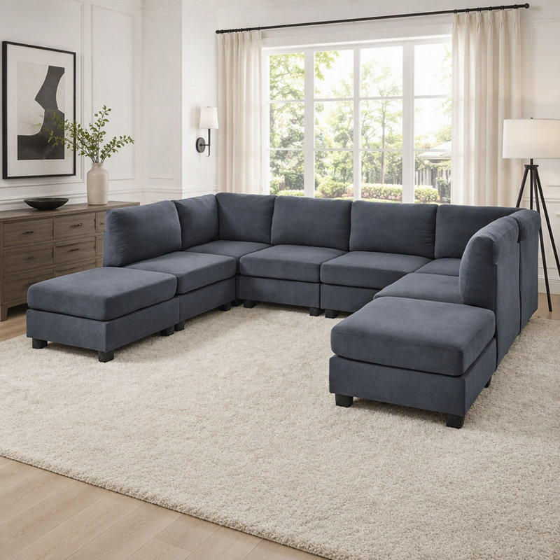 Upholstered 120 Sofa, Dark Gray