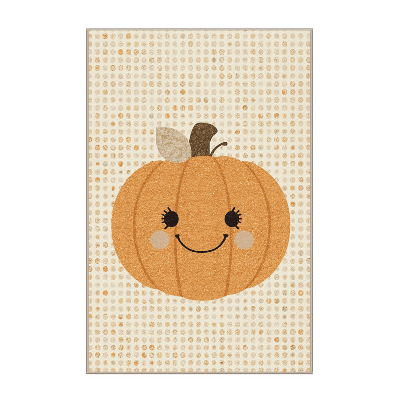 Soft Plush Farrer Thanksgiving Modern & Contemporary Abstract Area Rug in Beige – Beige Binding, 4x6