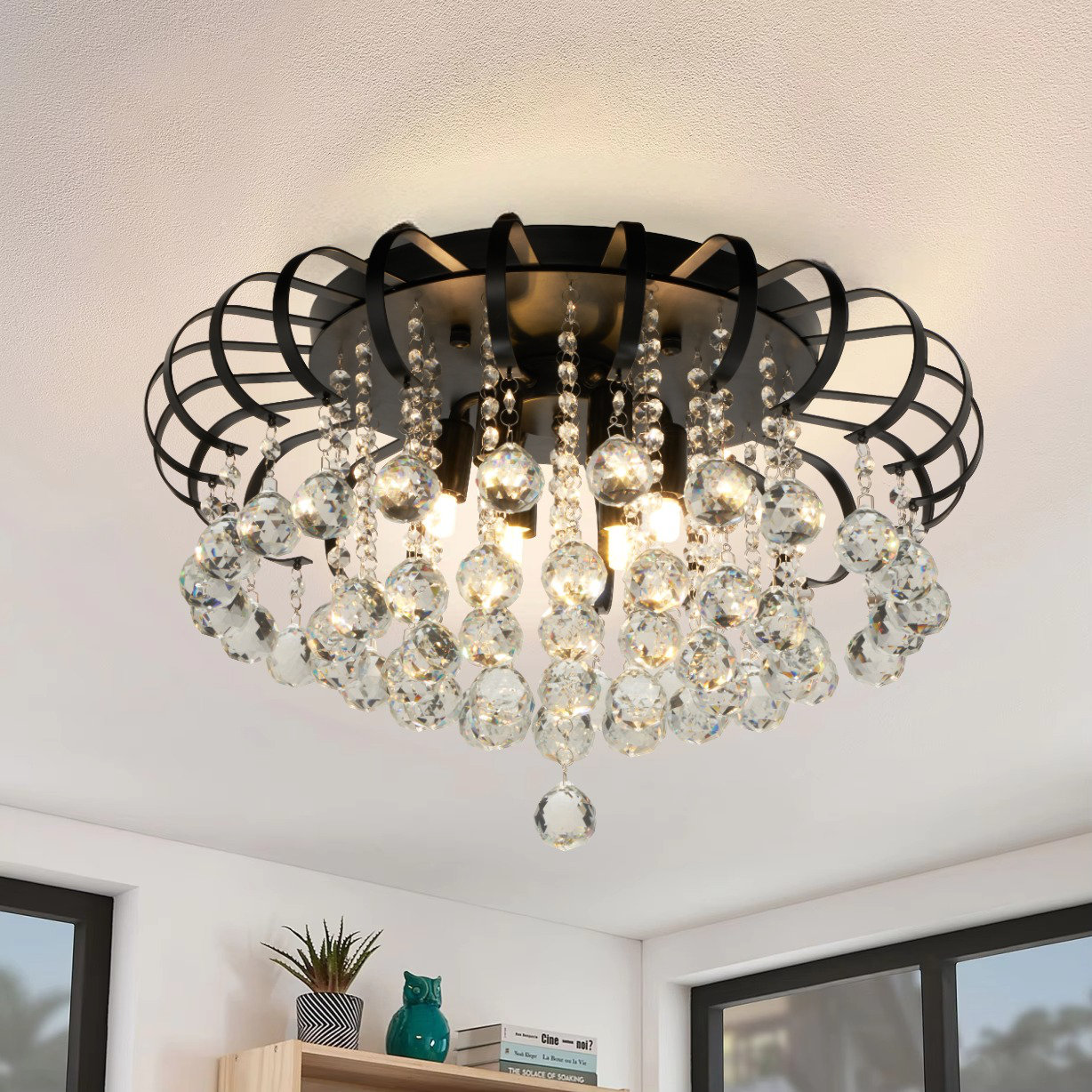 Fandian 24 Inch French Retro 6-light Crystal Ceiling Lamp | Wayfair