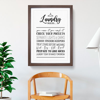 Laundry Rules - Picture Frame Typography