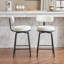 Ensemble de 2 tabourets de bar pivotants, chaises à hauteur de comptoir rembourrées Boucle avec pieds et repose-pieds en métal, pivotant à 360 ° pour la cuisine et la salle à manger, tabouret de bar-1637570193