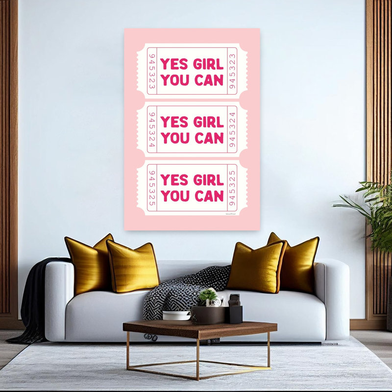 «Yes Girl You Can», art contemporain abstrait, H 60 po x l 40 po