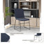 Chaise d'invité de bureau en cuir / polyester Lagan-1314206481