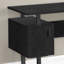 Bureau d'ordinateur, bureau personnel, ordinateur portable, rangement, L 48 po, travail, stratifié noir, métal noir, contemporain