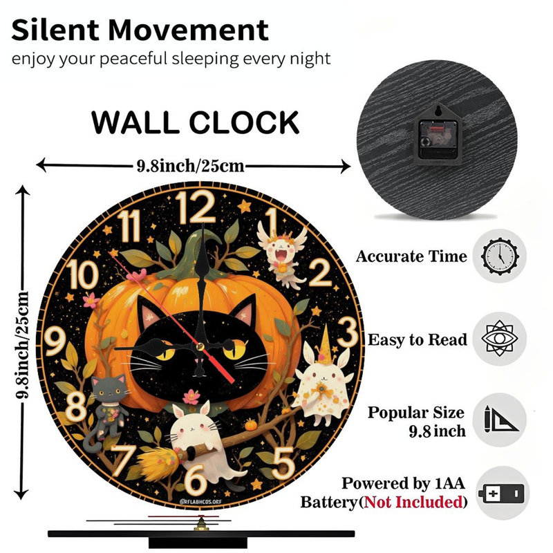 horloge citrouille noire créatures magiques