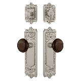 Nostalgic Warehouse Egg & Dart Entry Set with Brown Porcelain Knob