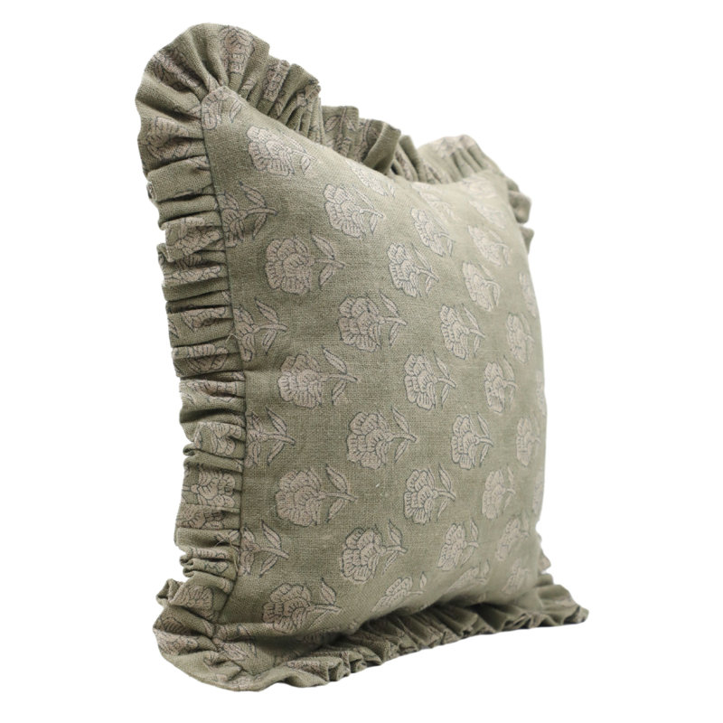 Housse de coussin Fabividine Boho Frill, coussin à double face à volants, lin doux, taille de la décoration intérieure - 24 po x 24 po