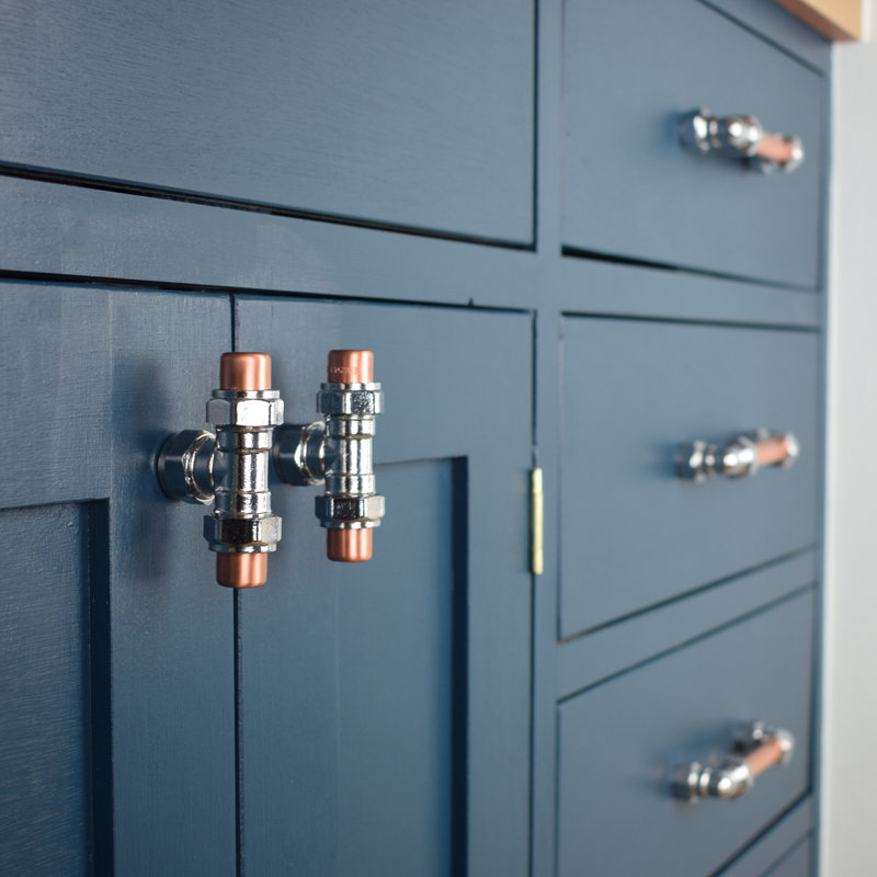 Chrome And Copper Knob - T-Shaped