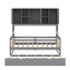 Lit de jour simple en bois peu encombrant, complet avec lit gigogne escamotable et compartiments de rangement modulaires-95290335