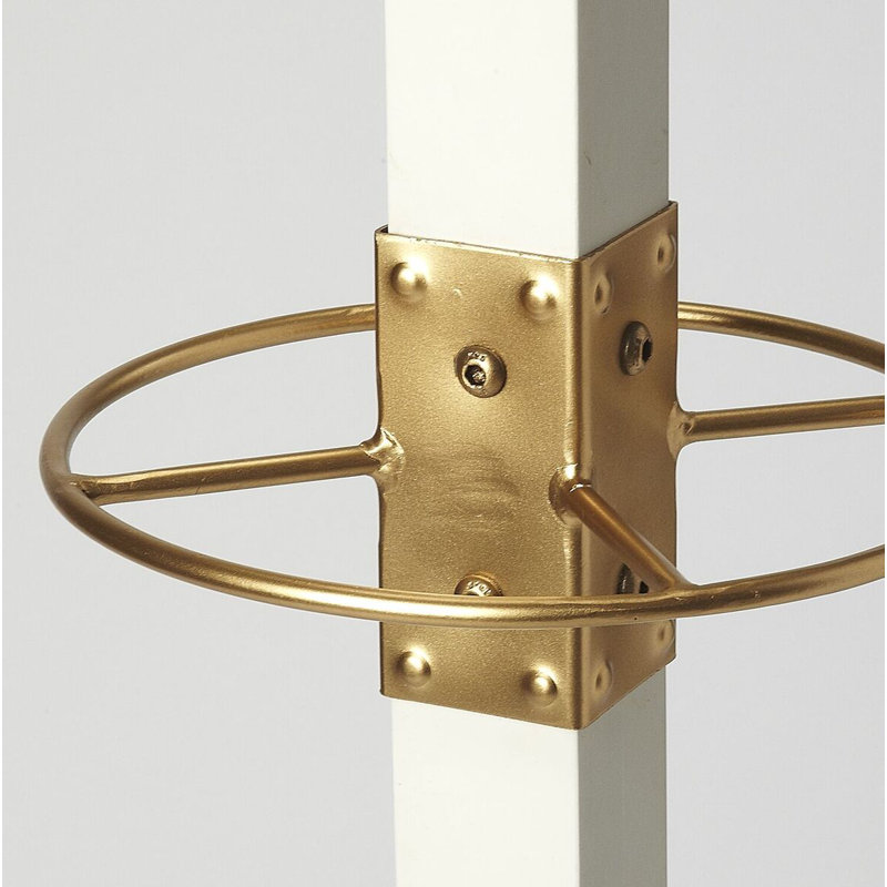 Logan Square & Coat Rack/Tree, White/Gold