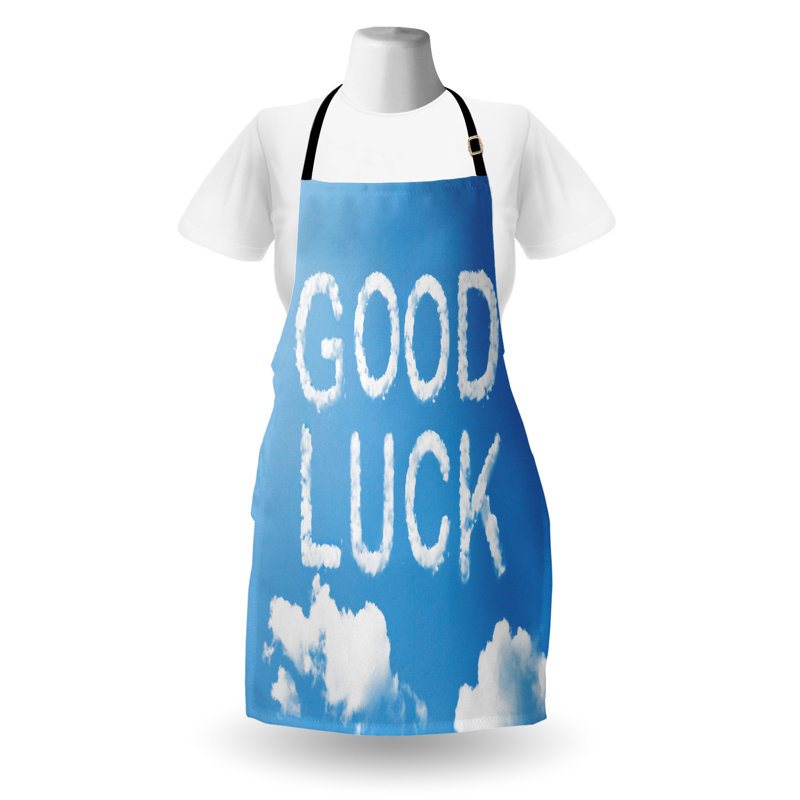 Tablier East Urban Home Party unisexe, nuage de ciel message, taille adulte, bleu ciel blanc