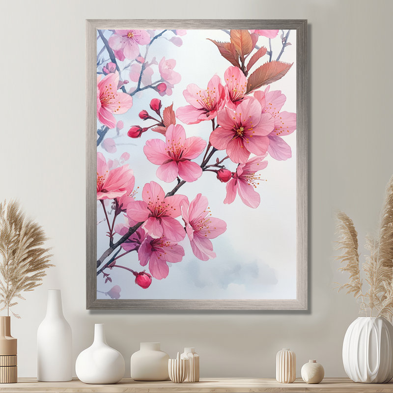 Austin - Floral Canvas Wall Art, H 44 po x l 34 po, Picture Framed, Argent argent