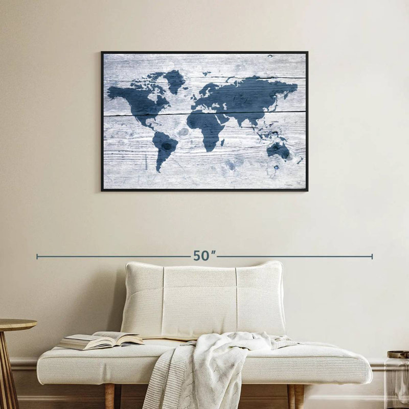 Aliaz Wooden World Map II, 25" H x 37" W