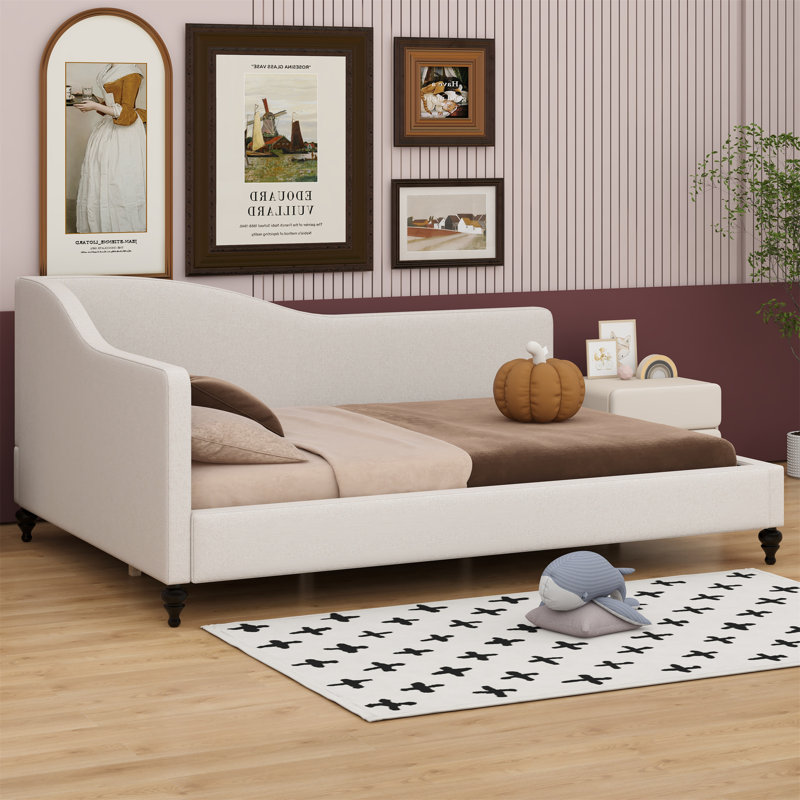 Lit de jour tapissier plat, Double, Beige