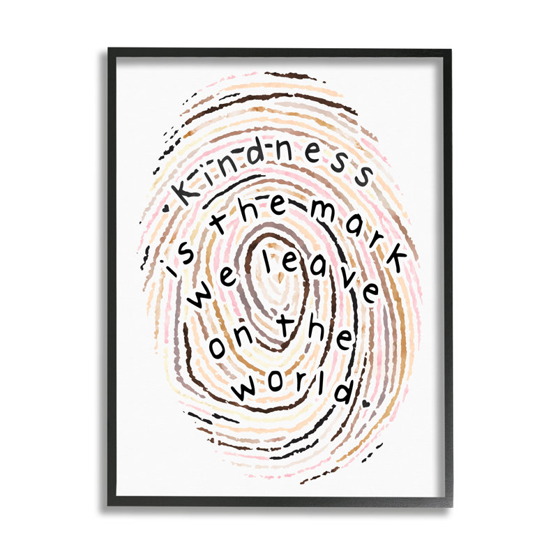 Kindness Is The Mark Diversity Phrase Canvas Print with Black Frame