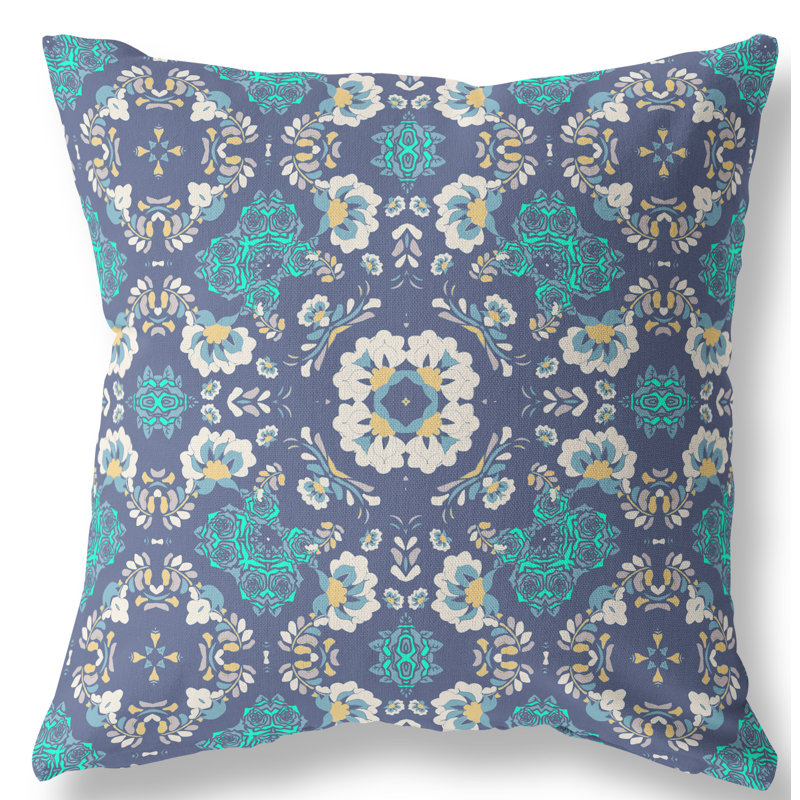  Housse de coussin et insert Love and Liberty, 26 po x 26 po, Bleu/blanc