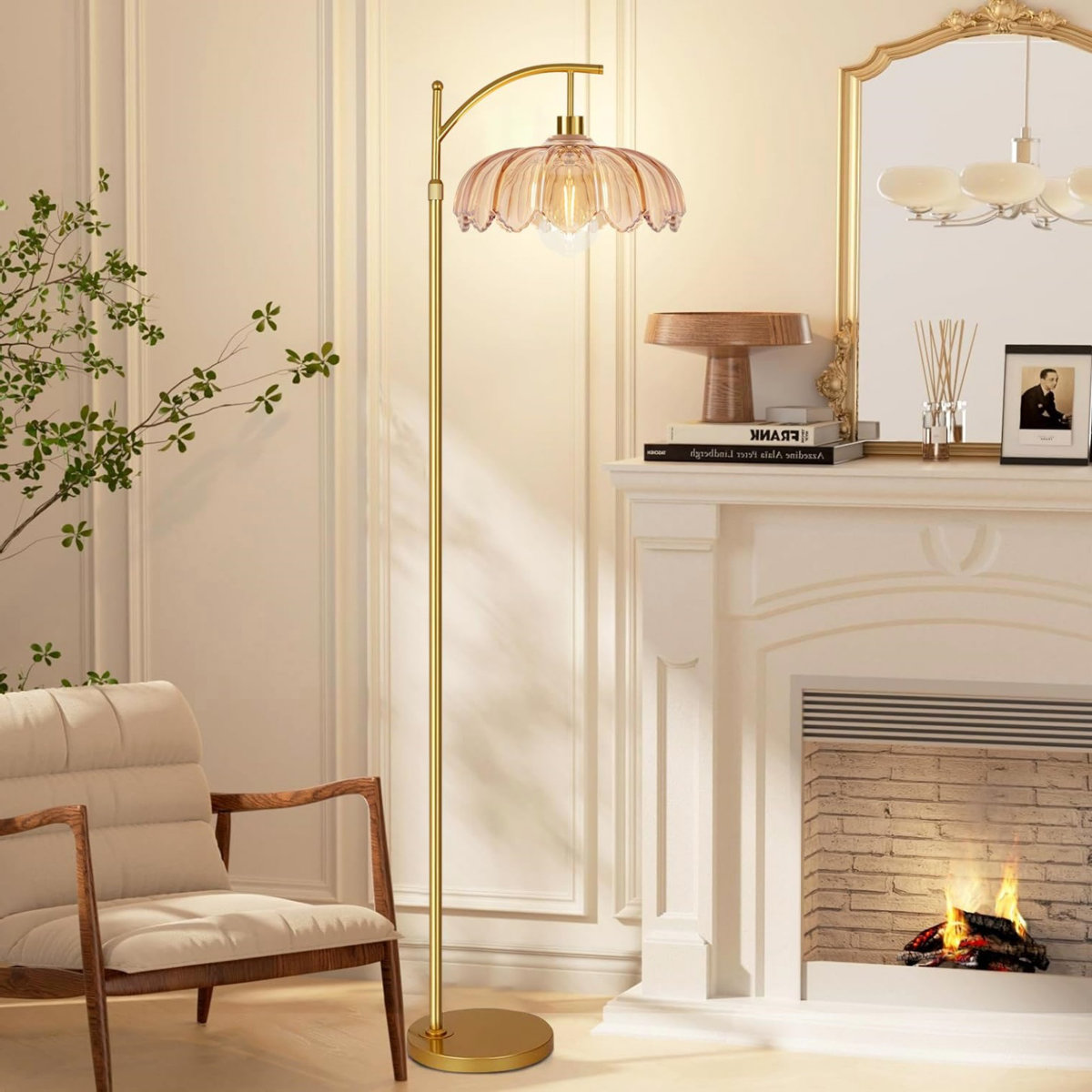 Mid Century Modern Glass Floor Lamp