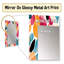 Chazlyn rose et bleu vibrant abstrait sauvage - miroir mural décoratif abstrait, grand miroir moderne, art imprimé en métal-1381932663