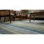 Tapis rayé contemporain gris clair en laine vert clair noué à la main-612132118