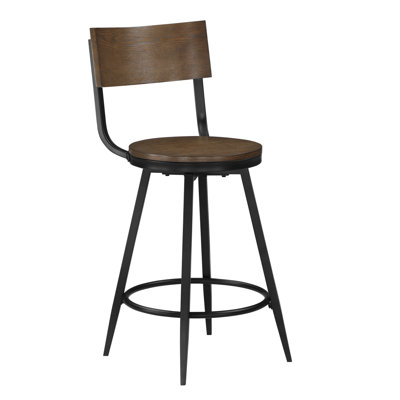 Tabouret pivotant en bois et métal Devon