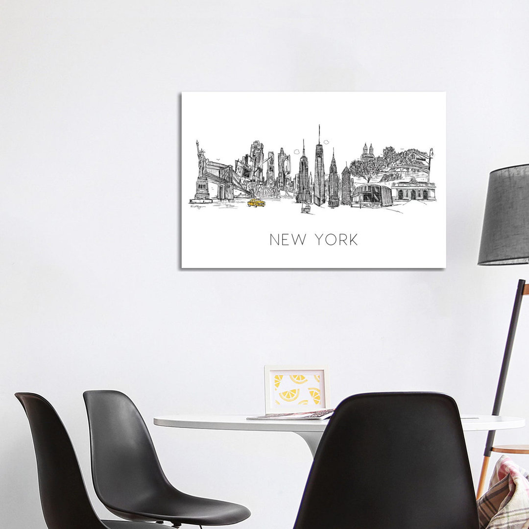 New York Skyline von Natalie Ryan - Galerie-verpackte Leinwand Giclée auf Leinwand