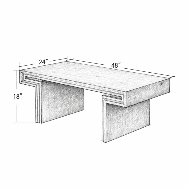 Table basse Vintage, Noir antique