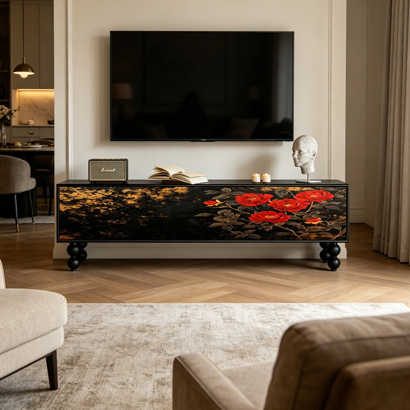 Meuble télé avec rangement Luxury, 23.62"H x 70.86"L x 15.74"W