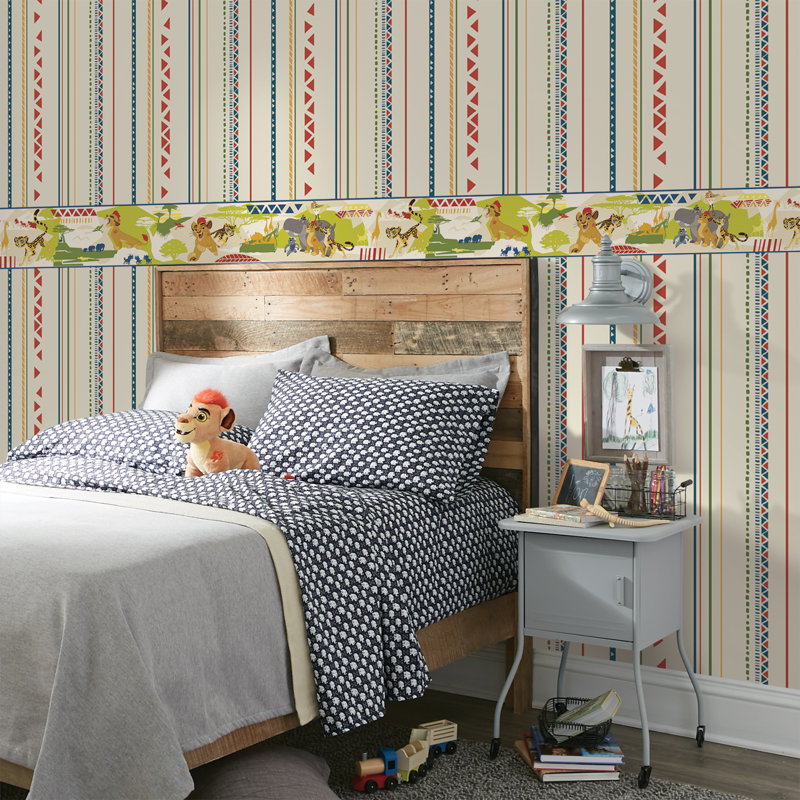 Bordure de papier peint L 15 pi x l 9 po Sylvie, Jaune / vert / rouge / beige