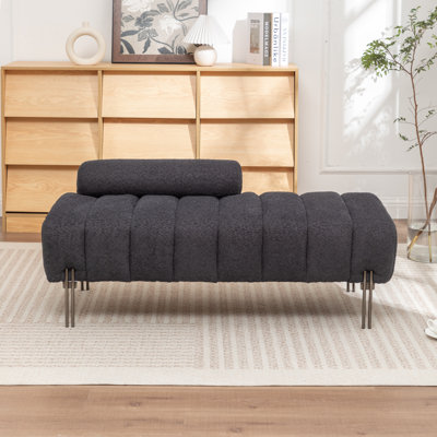 Ashyiah 52'' Wide Upholstery Bench With Stitching Design
