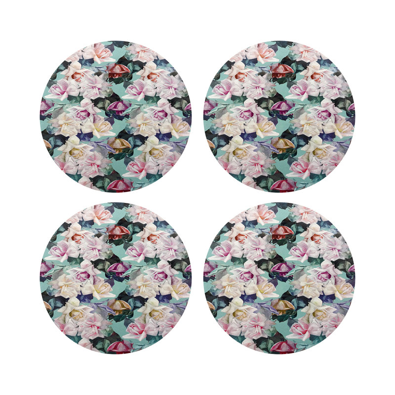 Passion Laduree Vegan Leather Round Coasters