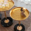 Table d'appoint réglable 2 pièces, petite table à thé Martini, table de bout décorative en marbre naturel et doré pour présentation et rangement