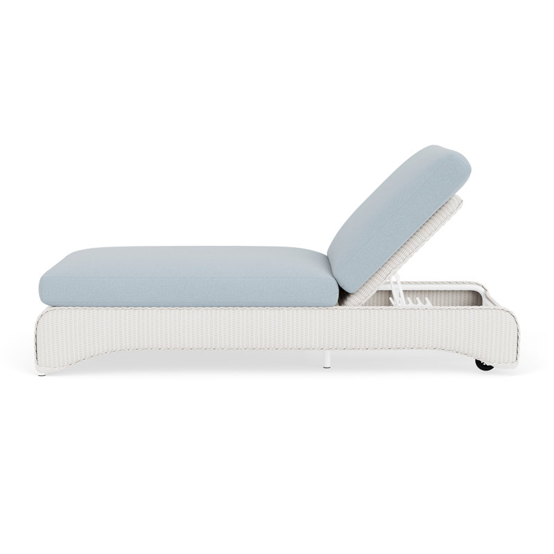 Loom Outdoor Chaise Lounge, White, Unearth Dew