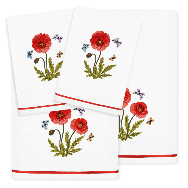 4 Piece Turkish Cotton Towel Set, White