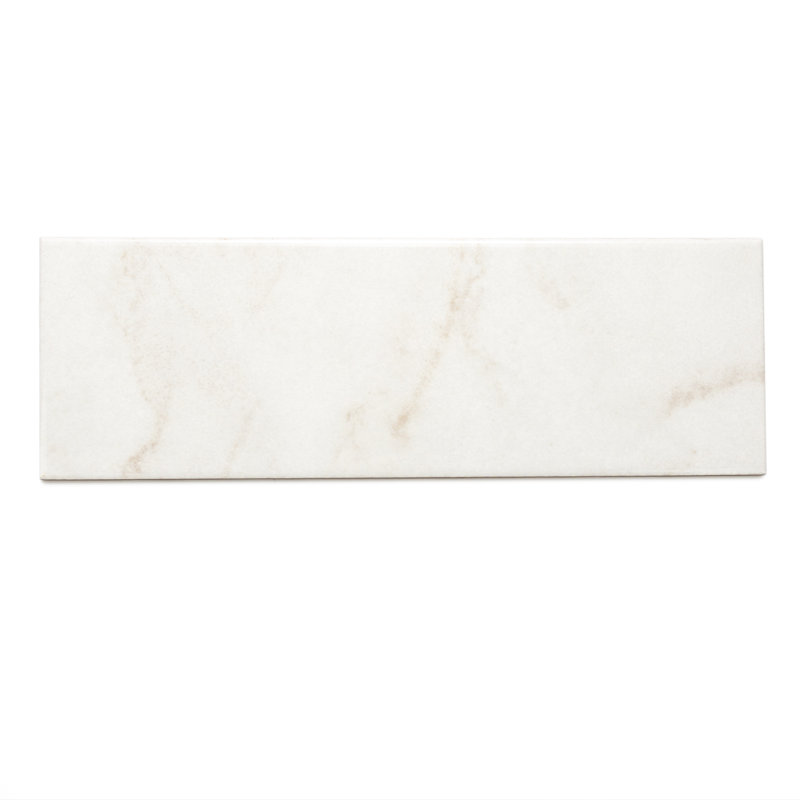 Isla 4" x 12" Glossy Ceramic Subway Wall Tile, Snow