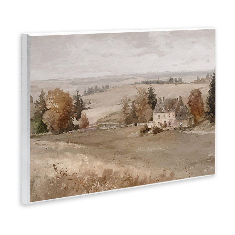 Plaque murale de campagne pittoresque, par Jacky Ngan, H 13 po x l 19 po