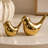 2-Piece Gold Ceramic Bird Figurine Set