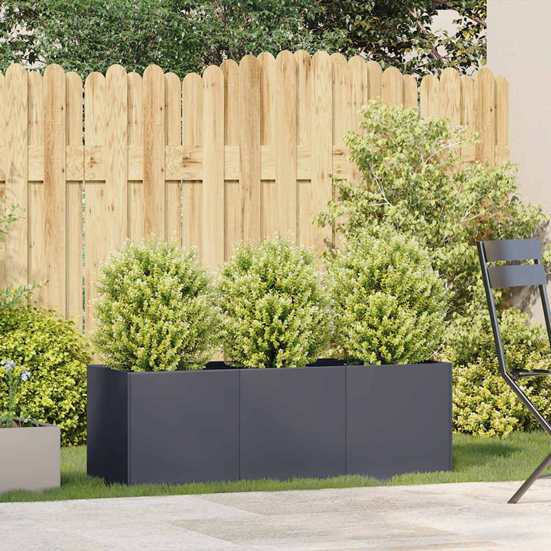 Metal Planter Box, Anthracite, 15.75" H x 47.24" W x 15.75" D